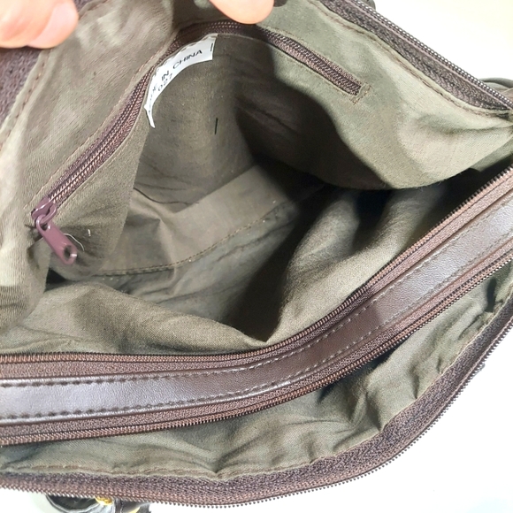 Brown Leather Patchwork Satchel Hand Bag - Picture 10 of 15